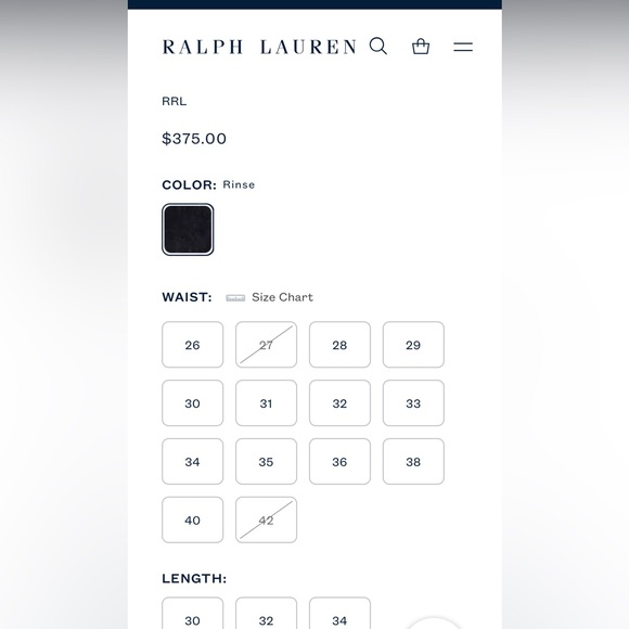 Rrl slim fit selvedge Jeans 33x32 - Picture 8 of 8